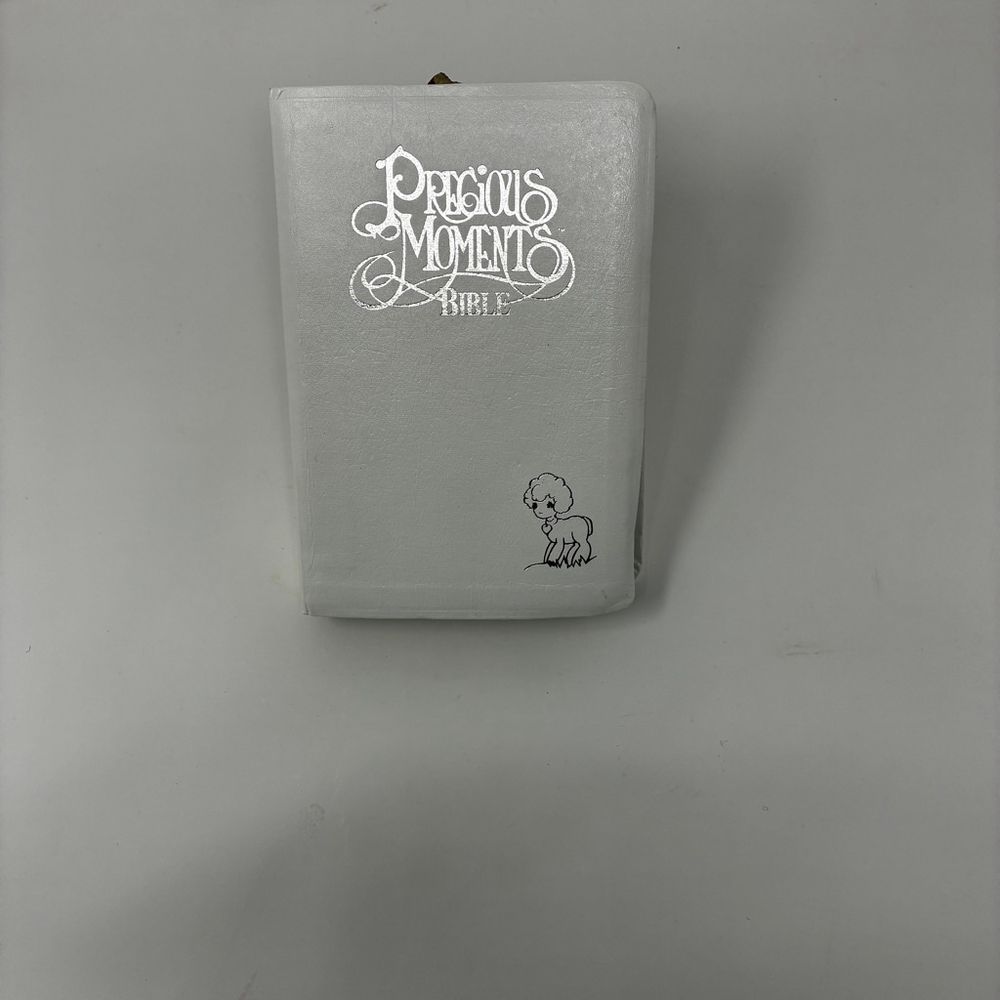White Precious Moments Bible | Silver Edged Pages Collectable Keepsake